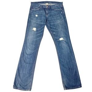 Banana Republic Vintage 2009 Distressed Bootcut Jeans 29 but 34 waist Mid Rise